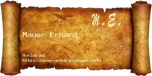 Mauer Erhard névjegykártya